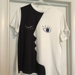 Black and white two-faced shirt